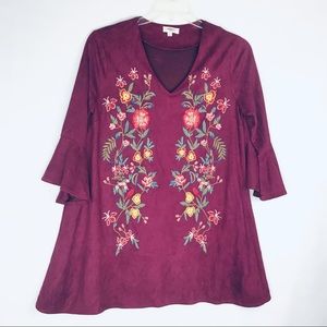 Umgee USA Boho Floral 3/4 Sleeve Size Small Dress / Tunic Top